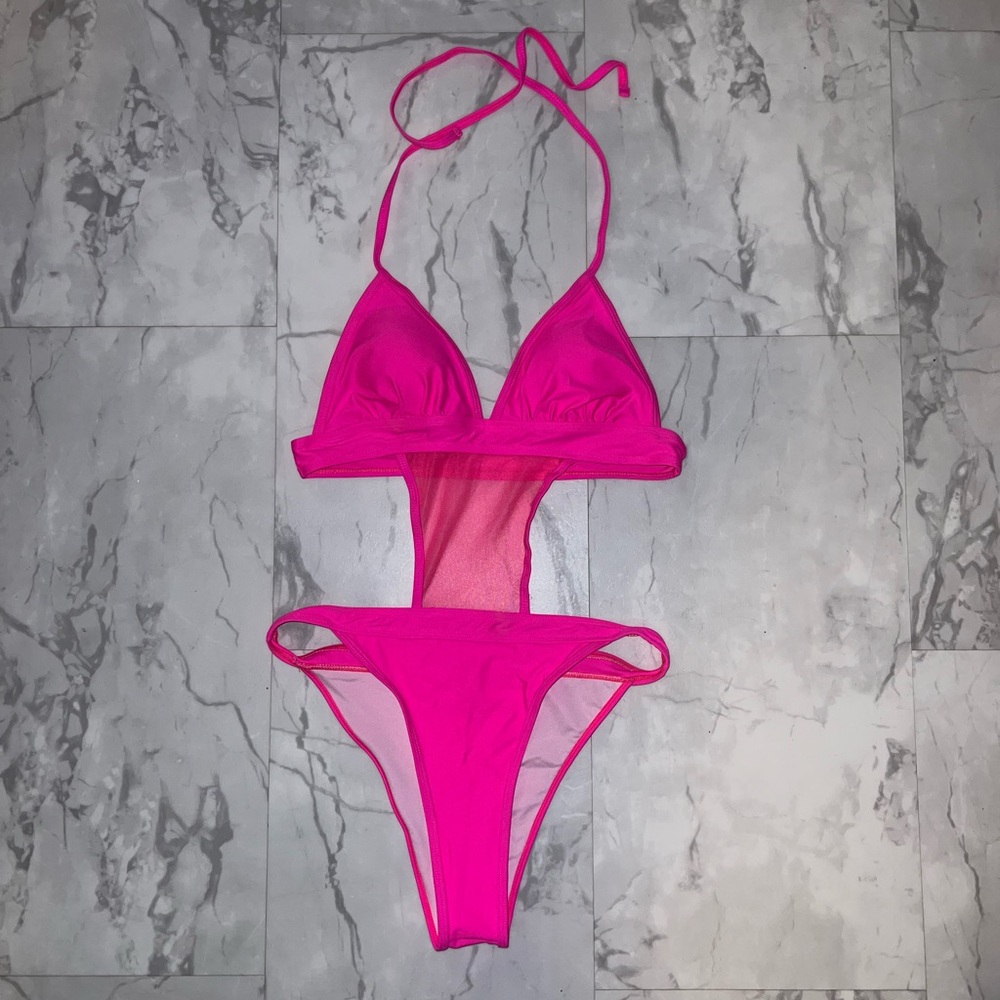 Hot Pink One Piece Bathing Suit